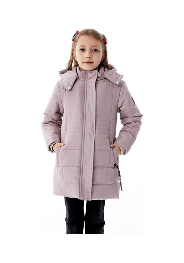 Benitto Kids Kız Çocuk Kapüşonlu Kışlık Şişme Mont 51355 Mor
