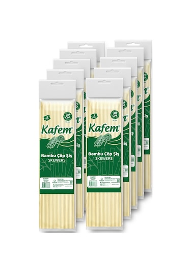 Kafem Bambu Çöp Şiş 30 CM 3 MM 100 Lü x 10 Paket