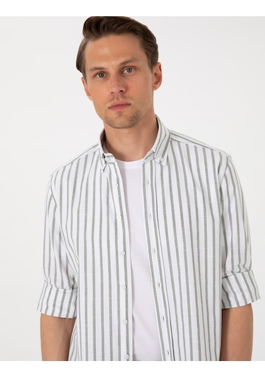 Pierre Cardin Erkek Haki Gömlek Desenli 50307093-vr027 Haki