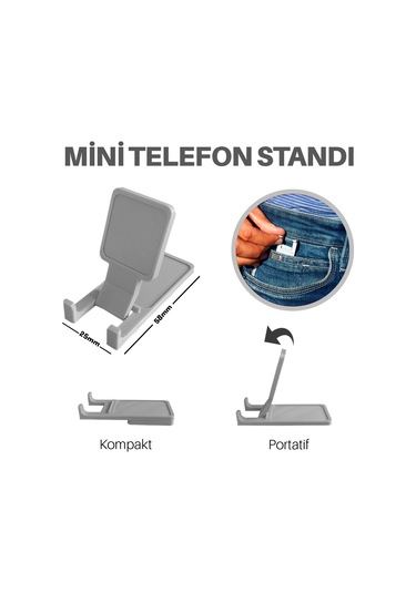 Hergele Masaüstü Mini Cep Telefon Standı - Cep Telefon Tutucu -