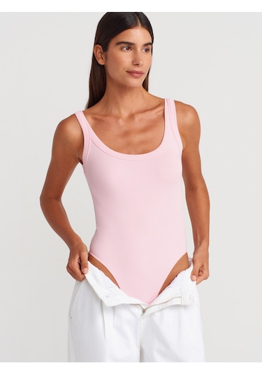 Dilvin 21053 Askılı Bodysuit-toz Pembe Toz Pembe