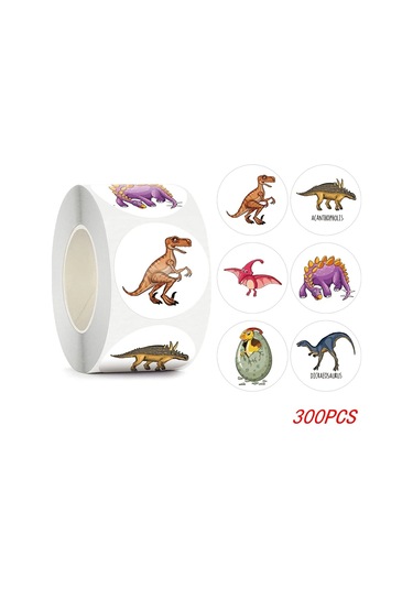 100-500 Adet 1 ''yuvarlak Dinozor Çıkartmalar Çocuklar İçin Öğretmen Ödül Çıkartmalar Okul Malzemeleri Hayvan Teşvik Rulo Etiket Ev İçin Mavi