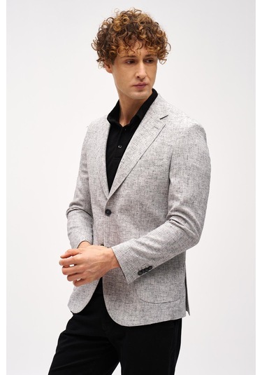 Erkek Siyah Barı 4 Drop / Geniş Kalıp Mono Yaka Ceket-16416 Siyah