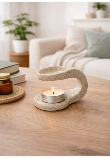 Cogo Seramik El Yapımı Stoneware Seramik Buhurdanlık Minimal Tasarım
