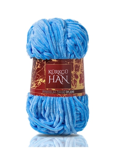 Kürkçü Han Kadife 100 G 95 M Örgü İpi Khkad Deniz Mavisi