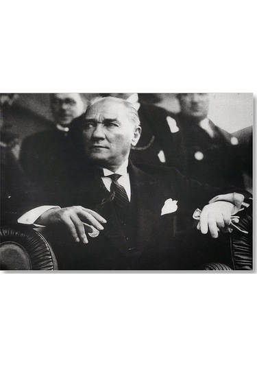 Cakasepetim Cumhuriyet Bayaramı Töreninde Atatürk Görseli Ahşap Mdf Tablo