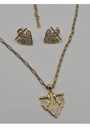 Vip Altın Kaplama Escudo Kalkan Çelik Kolye