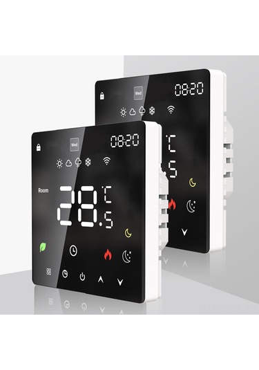 Honmex K6h16a Elektrikli Radyant Isıtıcı Termostati, Dokunmatik Led Ekran, Haftalık Programlama, Çocuk Kilidi, Ip20, Ateş Direnci Pc Malzeme