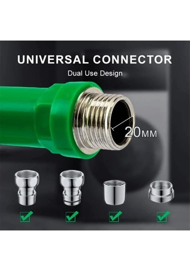 Bosphorusboutique02 2 Adet Yeşil Musluk Ayırıcı Bahçe Hortumu Çift Musluklu Çok Renkli