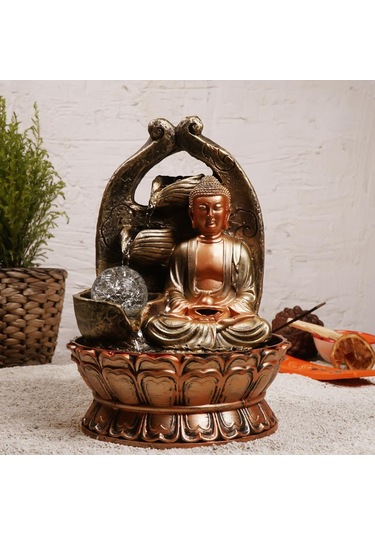 Zen Lord Buddha Temalı Bakır Şu Şelalesi