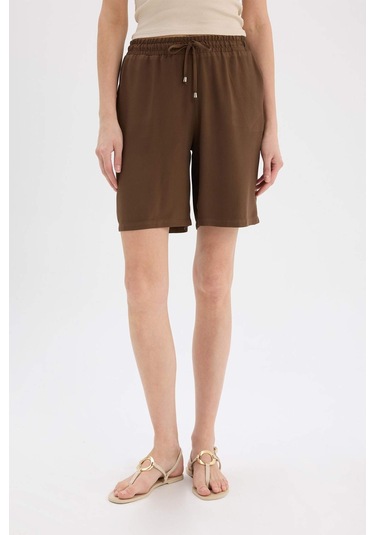 DeFacto Yüksek Bel Kısa Paça Belmando Şort I6760AZ25HSBN333 Kahve