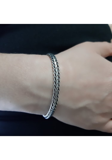 925 Ayar Gümüş Yeni Model Erkek Bileklik 5.5  Mm