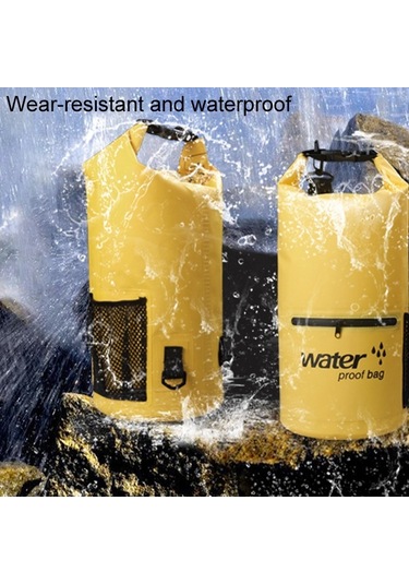 Sones Su Geçirmez Çift Omuz Askılı Kuru Çuval Pvc Varil Çanta, Kapasite: 20l Siyah