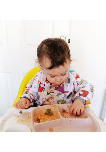 Yorni 2-5yaş, Zoo, Sıvı Geçirmez,cepli,uzun Kollu Bebek Mama Önlüğü Çok Renkli