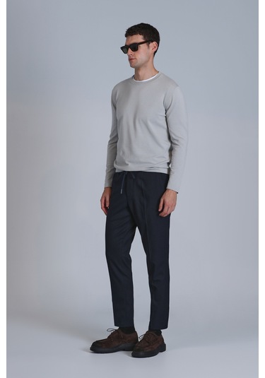 Lufian Erkek Glen Spor Slim Fit Chino Pantolon 112190318 Lacivert Lacivert