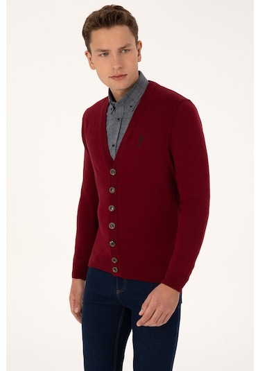 U.s. Polo Assn. Erkek Bordo Hırka Triko 50313702-vr014 Bordo