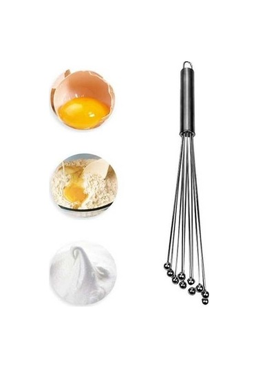 Fastbuy Manuel Çırpma Teli Paslanmaz Çelik Cam Boncuk Yumurta El Tipi 12 İnç Mutfak Ürünü Ev Kullanımı Diğer Diğer