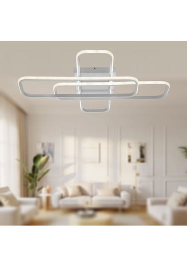 Tt324-by Tt Ayd. Sarı Işık 57x17 Profil Matbeyaz 3lü Led Avize Beyaz