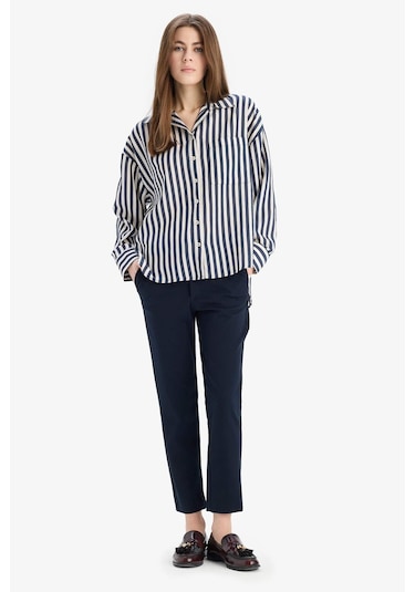 DeFacto 	Klasik Chino Pantolon Normal Bel Basic Düz Cepli Bilek Boy C1429AX25SPNV106