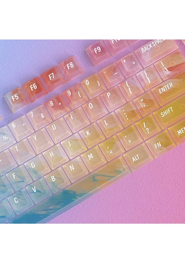 Nebula Bulutu Keycaps Renkli Sisli Mekanik Rgb Klavye Tuş Takımı Blue