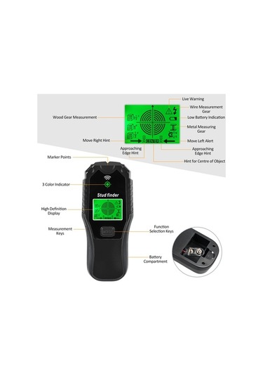 Pazly 5'1 Arada Çoklu Fonksiyonlu Duvar Tarayıcı - Lcd+alarm, Metal/ahşap/kablo/kiriş Tespiti Merkezi/kenarı