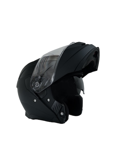 My Helmets Mks002 -B Güneş Vizörlü Şeffaf Çene Açılır Motosiklet Kaskı Siyah