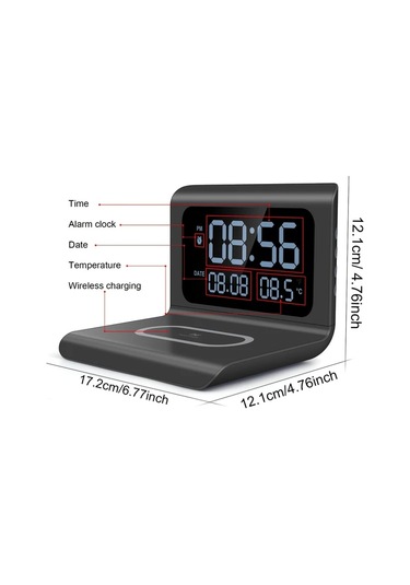 Motion003 Kablosuz Şarj Özellikli Beyaz Çıkarılabilir Basit Çalar Saat İphone 16 15 14 13 Samsung S24 S23 S22 Uyumlu