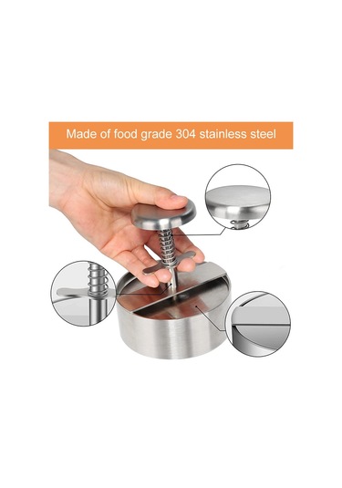 Sones 14cm Büyük 304 Paslanmaz Çelik Burger Pres Mutfak Köfte Kalıbı