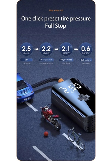 Dinosaurs Şarj Edilebilir Araba Hava Pompası Taşınabilir Araba Otomatik Kompresör Motosiklet Bisiklet Basketbol Şişme İçin Lastik Şişirme