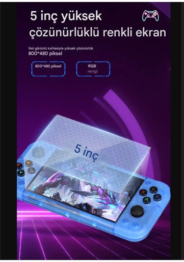 Qasul RG50XX 5" 20.000 Oyun IPS Ekran Dört Çekirdekli 64 GB Retro Taşınabilir Oyun Konsolu