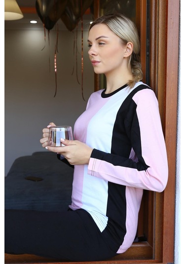 Akbeniz Kadın Uzun Kol Penye Pijama Takım 4173 - M Somon
