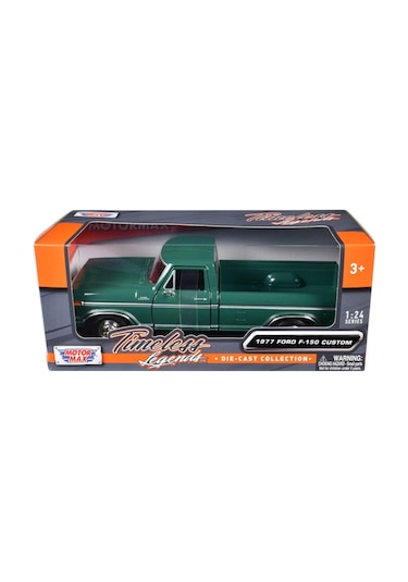 Motormax 1977 Ford F-150 Custom Pickup Yeşil 1/24 Model Araba