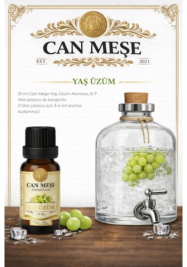 Can Meşe Yaş Üzüm Aroması 15 ML - 5 L için Uyumlu