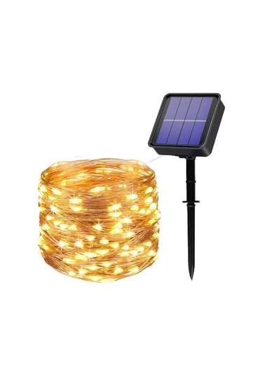 Hishopping50-300 Led Güneş Dize Işık Peri Işıkları Su Geçirmez Bahçe Noel Dekor 8 Modu 16-20wsıcak Beyaz Sıcak Beyaz