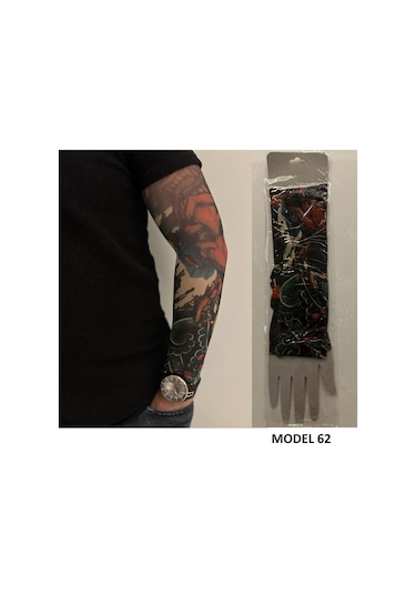 Giyilebilir Dövme 3 Çift 6 Adet Kol Çorap Dövmesi Sleeve Tattoo Set16