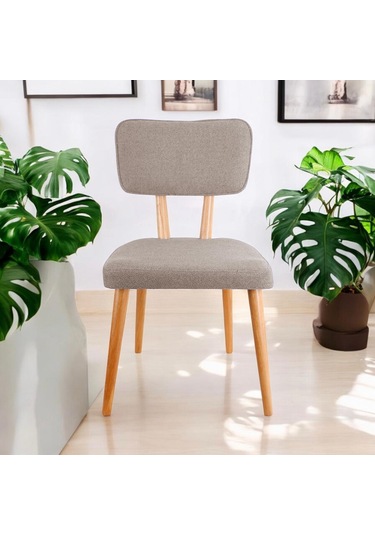 Polly Ahşap Sandalye Bej 2 Adet