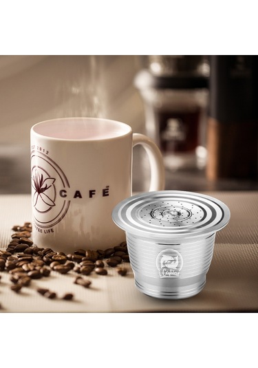 Leezsing Kahve Makinesi Sistemi İçin Paslanmaz Çelik Yeniden Doldurulabilir Kahve Kapsülleri Hammer Box Wonderful Coffer Lovers Metal Yuvarlak Delik Şekli