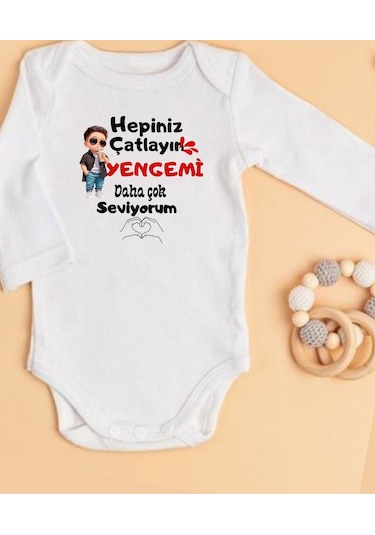 Lupi İsimli Zıbın Yazılı Bebek Zıbın Beyaz-yeşil Beyaz