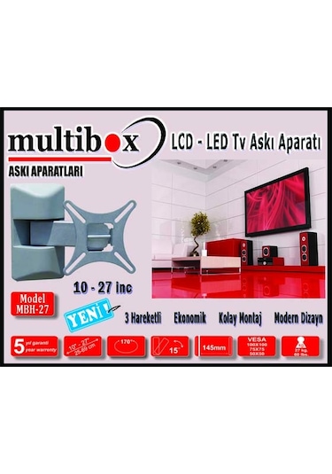 Multibox 10" - 27" Hareketli Lcd Askı Aparatı