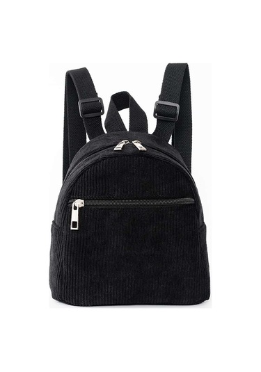 Mini Temiz Çok Renkli Çocuk Sırt Çantası Moda Kadife Küçük Sırt Çantası Omuz Çantası Antrasit - Siyah