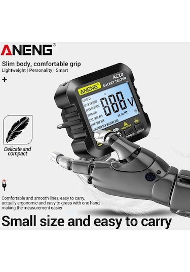 Didadodo Hallow-ac10 Dijital Soket Test Cihazı, Ev Fiş Dedektörü Kontrolörü