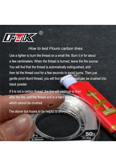 Ftk 50m/100m %100 Karbon Üretim Hattı Lider Hattı Florokarbon Olta 0.8 -10.0 7.0-0.45mm-18.6kg