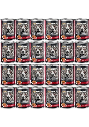 Pro Choice Sigir Etli Sekersiz Ezme Yetiskin Köpek Konservesi 400gr 24 Adet