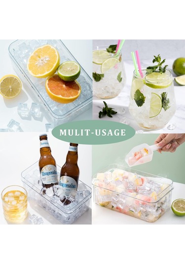 Hfambition Ev İçi Dondurucu Buz Kalıbı, 60 Adet Buzluk, Pp+tpe Malzeme, Lehimli Kapağı Ve Sepeti İle, Kolay Çıkarma Fonksiyonu, Kokteyl-whiskey İçin Çok Renkli