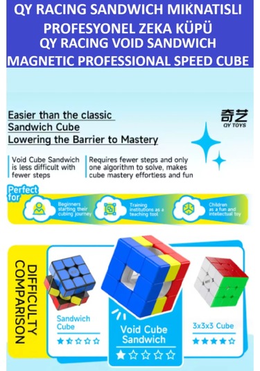Qy Racıng Voıd Sandviç Manyetik Mıknatıslı Zeka Küpü-profesyonel Speed Cube - Sabır Küpü -