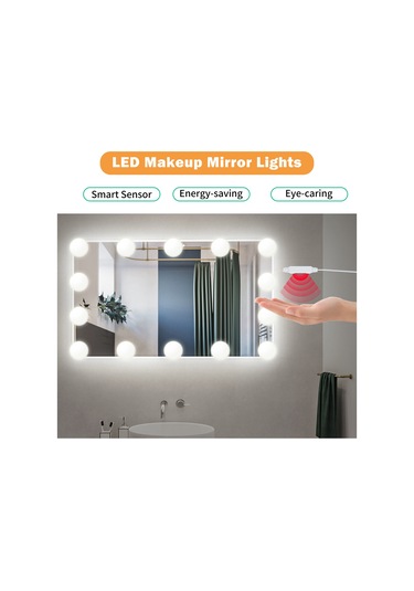 Vkemall 10 Adet Led Makyaj Aynası Işıkları Akıllı Sensör Kontrolü Tuvalet Aynası Işıklar
