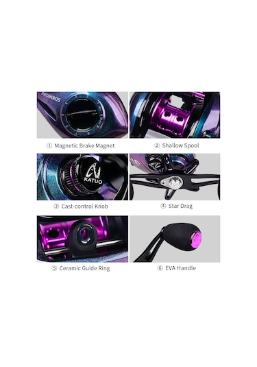 Proberos Dw139 7.2:1 Renkli Metal Baitcasting Makarası, Ultra Hafif Balıkçılık Makarası - Sol El