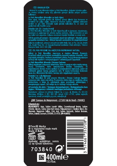 Le Petit Marseillais Mineraller Ve Sedir Ağacı Duş Jeli 2 x 400 ML