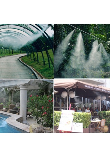 Neevoyu 6m Siyah Bahçe Serası Sprey Sistemi - Soğutma Ve Sulama İçin Alüminyum-bakır Malzeme, 6 Adet Sprey Başlığı Teflon Bandı Hediye