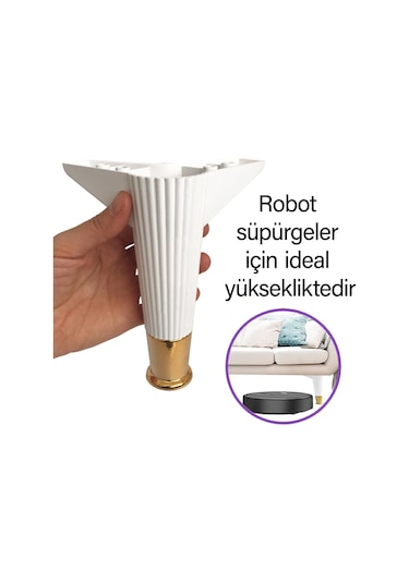 Golden Ayak 15 Cm Beyaz Altın Gold Mobilya Kanepe Sehpa Ünite Koltuk Ayağı Baza Ayak Ayakları